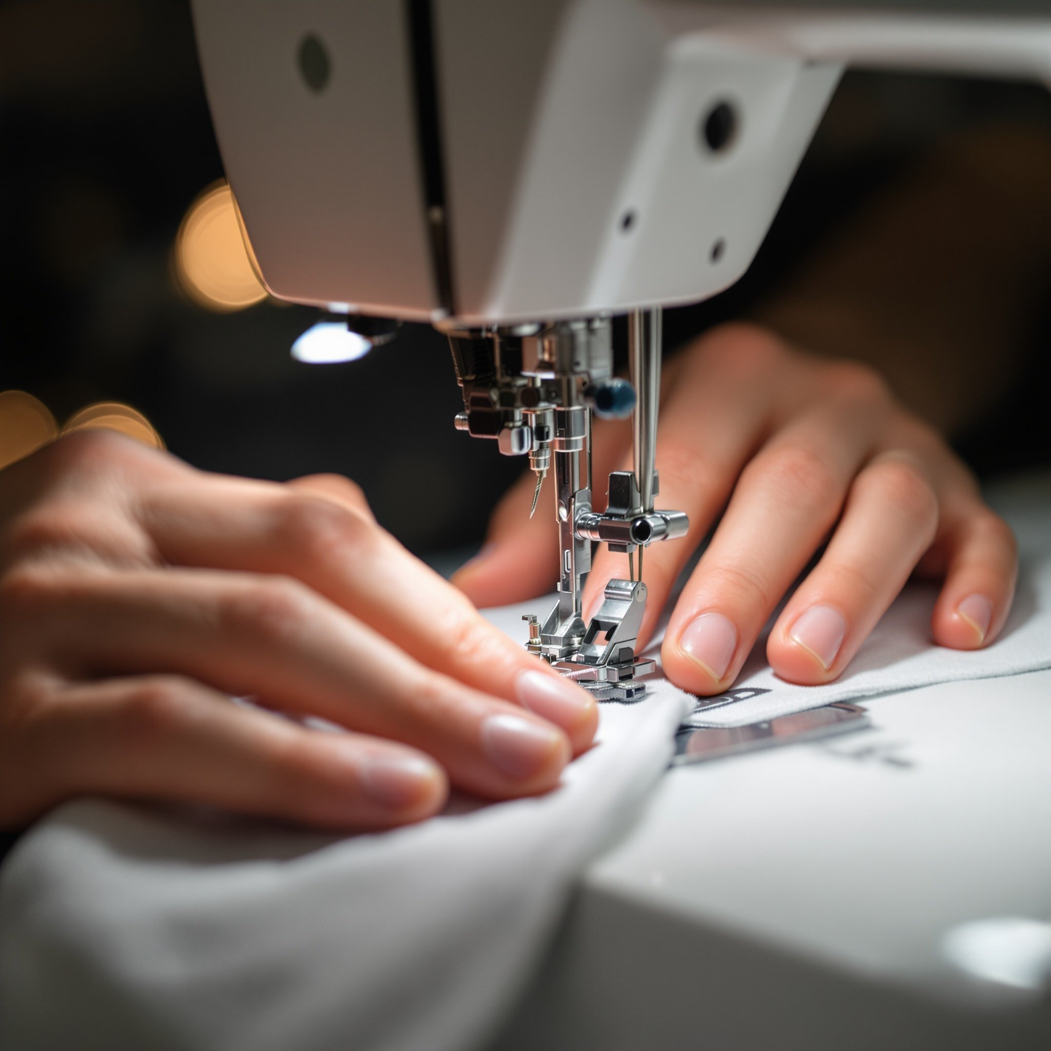 Professional seamstress working